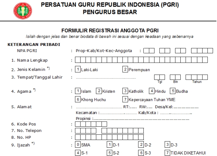Pendaftaran PGRI Konawe Utara - Persatuan Guru Republik Indonesia Cabang Konawe Utara